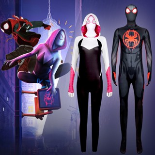 ชุดจั๊มสูท ชุดคอสเพลย์ ซุปเปอร์ฮีโร่ Spider Gwen Stacy Marvel Zentai 3 มิติ สําหรับเด็กผู้หญิง