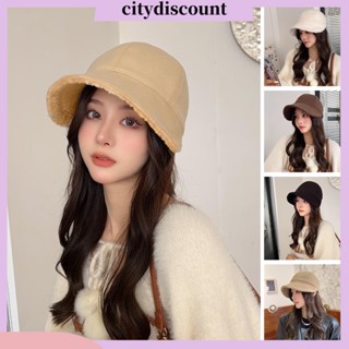 &lt;citydiscount&gt; หมวกเบสบอล ผ้าฟลีซ แบบหนา สองด้าน ปรับขนาดได้ ให้ความอบอุ่น ล้างทําความสะอาดได้ สําหรับผู้หญิง