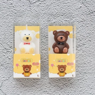 พร้อมส่งในไทย🎂 เทียนวันเกิด หมีขาวหมีน้ำตาล เทียนหมี เทียน ตกแต่งเค้ก อุปกรณ์เบเกอรี่ V1-1