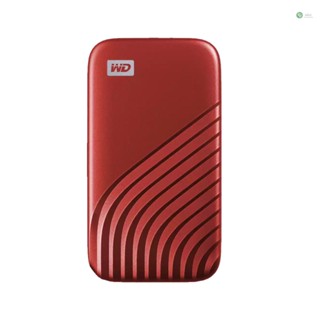 [พร้อมส่ง] ฮาร์ดแวร์เข้ารหัส WD My Passport SSD 500GB Type-C NVMe ความเร็วสูง แบบพกพา 256-bit AES สีแดง
