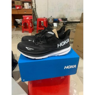 ใหม่ HOKA ONE ONE Clifton 9 Shock Absorption รองเท้าวิ่ง สีดํา สีขาว 2023 XHAA