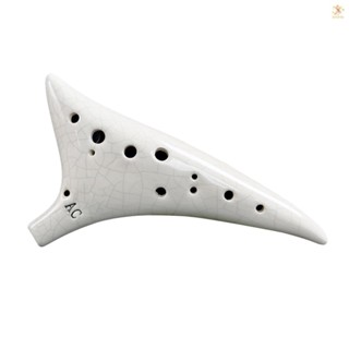 เครื่องดนตรีเซรามิก Ocarina Alto C 12 หลุม พร้อมเชือกเส้นเล็ก สําหรับคนรักดนตรี และผู้เรียน