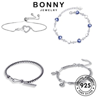 BONNY JEWELRY Silver แท้ กำไล วินเทจ เกาหลี ผู้หญิง มอยส์ซาไนท์ไดมอนด์ แฟชั่น 925 กำไลข้อมือ เครื่องประดับ ต้นฉบับ เครื่องประดับ เงิน ผู้หญิง M056