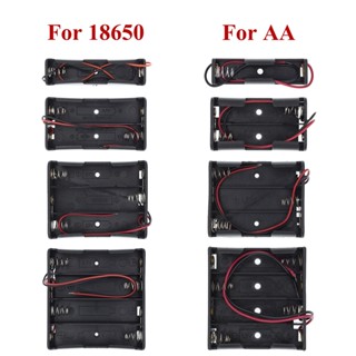 กล่องแบตเตอรี่ AA/18650 พลาสติก ขนาดมาตรฐาน พร้อมสายไฟ 3.7V/1.5V 1 ชิ้น