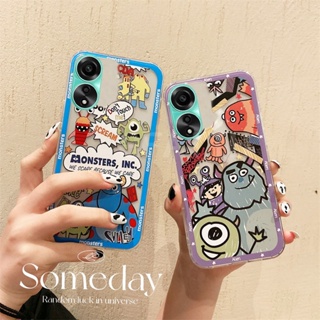 ใหม่ เคสโทรศัพท์มือถือแบบนิ่ม ใส กันกระแทก ลายการ์ตูนมอนสเตอร์น่ารัก แฟชั่น สําหรับ OPPO A58 NFC OPPOA58 4G 2023 A58Nfc