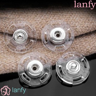 Lanfy กระดุมแป๊ก พลาสติกใส ทรงกลม มองไม่เห็น DIY สําหรับติดเสื้อคาร์ดิแกน 10 ชิ้น