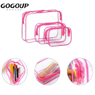 Gogoup กระเป๋าเครื่องสําอาง PVC มีซิป สําหรับแต่งหน้า