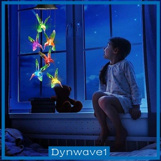 [Dynwave1] กระดิ่งลม พลังงานแสงอาทิตย์ ไฟ Led รูปนกฮัมมิ่งเบิร์ด สําหรับสวน กลางแจ้ง