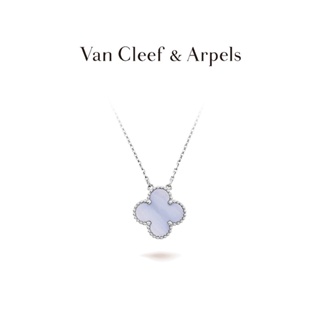 [พร้อมส่ง] สร้อยคอทองคําขาว จี้รูปใบไม้สี่แฉก Vca Van Cleef &amp; Arpels Alhambra ของขวัญวันเกิด