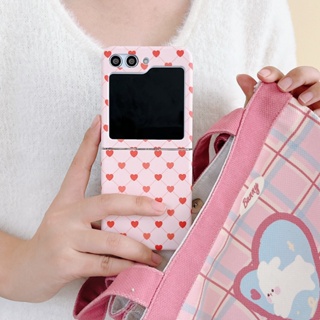 เคสโทรศัพท์มือถือ PC แบบแข็ง กันกระแทก ลายหัวใจ สําหรับ Samsung Galaxy Z Flip 5 5G Z Flip 5