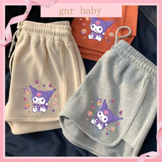 🍇GNR BABY🍊กางเกงกีฬาขาสั้น ลําลอง พิมพ์ลาย Kuromi ทรงหลวม สําหรับเด็กผู้หญิง อายุ 3-12 ปี