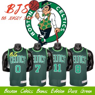 【BJS �� เลขที่ เสื้อกีฬาบาสเก็ตบอล 0TATUM Boston Celtics Bonus Edition สีเขียวเข้ม