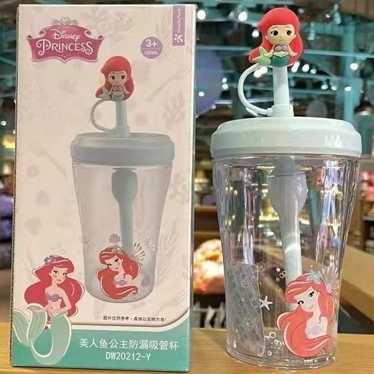 พร้อมส่ง~ แก้วน้ํา กันรั่ว ลาย Disney Frozen Elsa Mickey Minnie McQueen Dumbo Mermaid พร้อมหลอดดูด