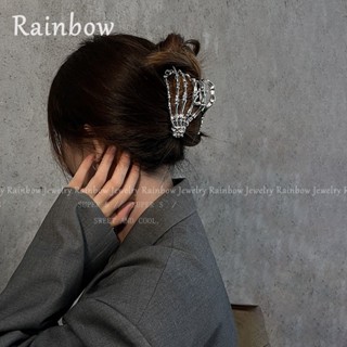 【Rainbow】คลิปหนีบโลหะ รูปฉลามฮาโลวีน ขนาดใหญ่ สไตล์โกธิคพังก์ สําหรับผู้หญิง