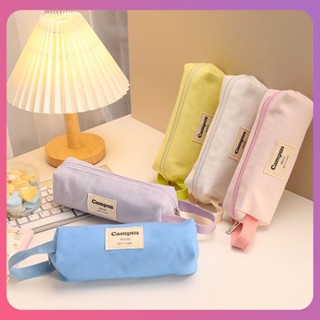 Creative Cute Candy Color Pencil Case Canvas Girl Giftสเตชันเนอรีกระเป๋าความจุสูงกระเป๋าดินสอผ้าใบเหมาะสำหรับสำนักงานโรงเรียนใช้ตกแต่งบ้านสำนักงาน [COD]