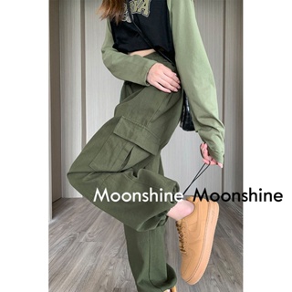 Moon  กางเกงขายาว คาร์โก้ กางเกง เชือกอเมริกันคลาสิค Cargo pants 2023 NEW 071928 Trendy ทันสมัย Beautiful สไตล์เกาหลี TN220191 36Z230909