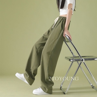 2TOYOUNG  กางเกงขายาว คาร์โก้ กางเกง เชือกอเมริกันคลาสิค Cargo pants 2023 NEW 071989 Stylish สบาย ทันสมัย Beautiful A23L0AQ 36Z230909