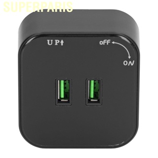 Superparis Square Track Adapter Dual USB Power Socket Cordless Extension Outlet Surface Mount 110‑250V