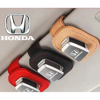 HONDA LOGO car sun visor alloy material glasses clip N-WGN SHUTTLE N-BOX BRIO AMAZE Fit City Civic type-r cr-v br-v ODYSSEY freed pilot n7x Accord interior modification business card storage Alcantara sunglasses clip