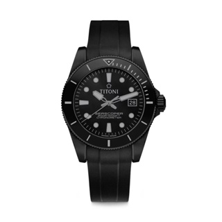 (แถมสาย 1 เส้น) TITONI SEASCOPER 300 CHRONOMETER Black Edition 83300 B-BK-R-716