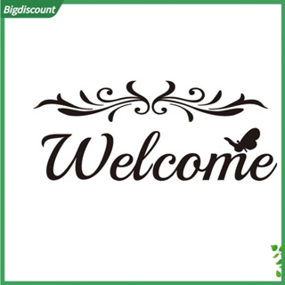 {BIG} สติกเกอร์พีวีซี ลาย Welcome แกะออกได้ สําหรับติดตกแต่งผนังบ้าน DIY