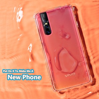 สําหรับ Vivo V15 Pro 1818 ยืดหยุ่น ยางนิ่ม คริสตัลใส บาง ป้องกัน เยลลี่ พร้อมเสริม กันกระแทก มุม กันชน เคสใส