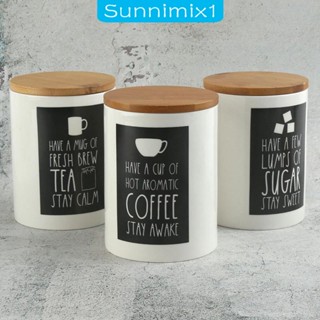 [Sunnimix1] กระปุกเซรามิค สําหรับใส่เมล็ดกาแฟ ชา ธัญพืช 3 ชิ้น