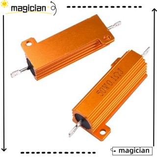 Mag ตัวต้านทาน RX24 50W, 0.01R ~ 100K 1 6 8 10 20 200 500 1K เคสโลหะอลูมิเนียม ตัวต้านทานลวดพันทอง 50W