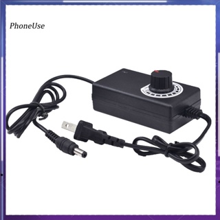 Phoneuse อะแดปเตอร์มอเตอร์ควบคุมแรงดันไฟฟ้า 3V-12V 2A 24W ปรับได้ ปลั๊ก US EU