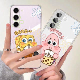 เคสโทรศัพท์มือถือแบบนิ่ม TPU ใส ลายการ์ตูนสพันจ์บ็อบ สําหรับ Samsung S8 S10 S9 S20 S21 S23 Plus S21 FE S22 Ultra Note 9 10 Plus 20 Ultra 5G