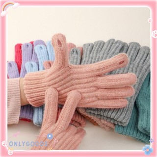 Only ถุงมือ แบบหนา กันความเย็น ทุกนิ้ว แฟชั่นฤดูหนาว สําหรับผู้หญิง
