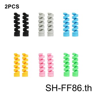 ตัวป้องกันสายชาร์จ 2 ชิ้น - อะไหล่ปลายสี สําหรับการระบุตัวตนที่ง่าย ตัวป้องกันสายเคเบิล แบบเกลียว แบบถอดได้