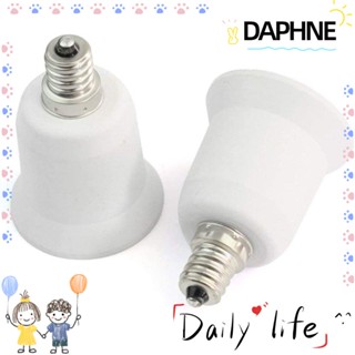 Daphne อะแดปเตอร์แปลงฐานหลอดไฟ PBT E12 เป็น E27 สกรูสีขาว 6A 220V สําหรับหลอดไฟ LED ข้าวโพด