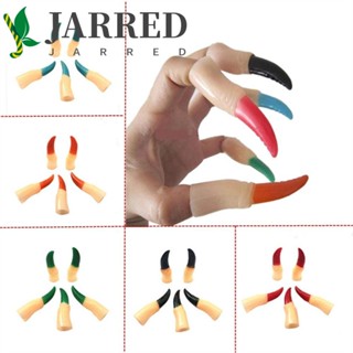 Jarred 5 ชิ้น / เซต ฮาโลวีน ปลอกนิ้ว ที่มีสีสัน สีดํา / สีแดง ผีดิบ แม่มด นิ้วปลอม ผีนิ้วปลอม น่ากลัว เทศกาลนิ้วปลอม ของเล่น