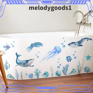 Melodygoods1 สติกเกอร์ติดผนัง ลายแมงกะพรุน สัตว์ใต้น้ํา สําหรับตกแต่งบ้าน อ่างอาบน้ํา