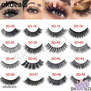 OKDEALS Skonhed ขนตาปลอมไฟเบอร์ 3D 3 คู่