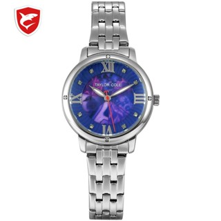 Ship tomorrow Round Dial Unique Logo-embossed Crown Luxury Steel Case Back Quartz Watch