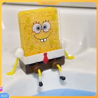 [Bakilili] ที่ใส่ฟองน้ํา กันลื่น การ์ตูนอะคริลิค รักษาความเป็นระเบียบเรียบร้อย SpongeBob ที่ใส่ฟองน้ํา อุปกรณ์ครัวเรือน