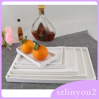 [szlinyou2] ถาดเมลามีน สีขาว ขนาด 21×10.8 ซม. สําหรับใส่อาหารเช้า ผลไม้ ชา