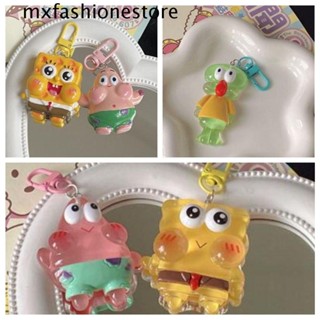 MXFASHIONE SpongeBob Patrick Key Chain Creative Personality Korean Style Charms Key Ring Ornaments Cartoon Key Holder Children Gift School Bags Pendant