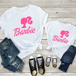 【2023】Mama/mom Daughters Fashion Barbie Family Matching T Shirts Summer Top Cool Streetwear Graphic Tees Cute Family Lo