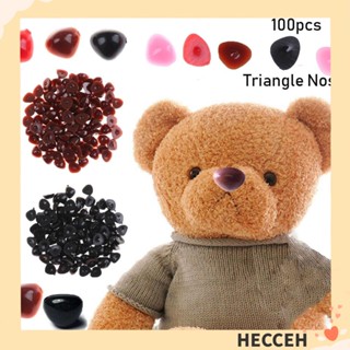 Hecceh 100 ชิ้น จมูกสามเหลี่ยม พลาสติก หมี ปุ่ม ของเล่น ตุ๊กตาจมูก