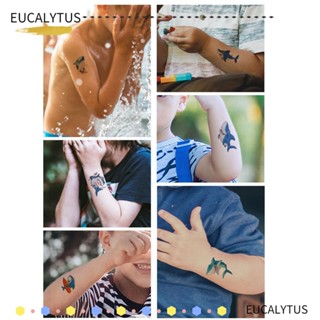 Eutus สติกเกอร์รอยสักร่างกาย 3D กันน้ํา ติดทนนาน ลายแอนิเมชั่นน่ารัก