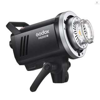 Fw Godox MS200-V ไฟแฟลชสตูดิโอ ไร้สาย 200Ws GN53 0.1-1.8S รีไซเคิลไทม์ 5600±200K ระบบ X 2.4G พร้อมเมาท์โบเวน LED 10W สําหรับพอร์ตงานแต่งงาน