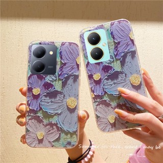 พร้อมส่ง ใหม่ เคสโทรศัพท์มือถือแบบนิ่ม ใส กันกระแทก ลายดอกไม้ หลากสี สไตล์วินเทจ สําหรับ VIVO Y27 VIVO Y27 Y36 Y78 5G 2023 Y27 4G