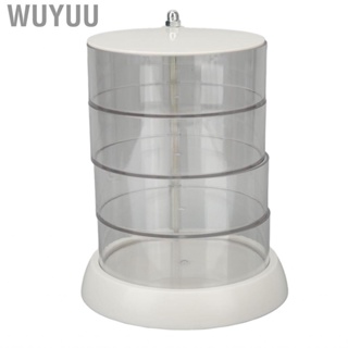 Wuyuu Rotatable Jewelry Organizer Storage Box Transparent Tray for Earrings Necklace Desktop Container