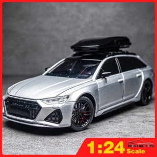 Klt โมเดลรถยนต์จําลอง 1:24 Audi RS6 SUV โลหะอัลลอย ของเล่นสําหรับเด็กผู้ชาย