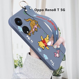 สําหรับ Reno8 Pro 5G Reno8 T 5G 4G เคสโทรศัพท์มือถือ ซิลิโคนนิ่ม กันกระแทก กันรอยกล้อง ลายการ์ตูนจิงโจ้น่ารัก พร้อมขาตั้ง