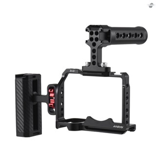 {fly} Andoer Camera Video Cage + Top Handle + Side Hand Grip Kit Aluminum Alloy Camera Video Cage with Cold Shoe Mounts Numerous 1/4 Inch Threads Replacement for  ZV-E1 Camera