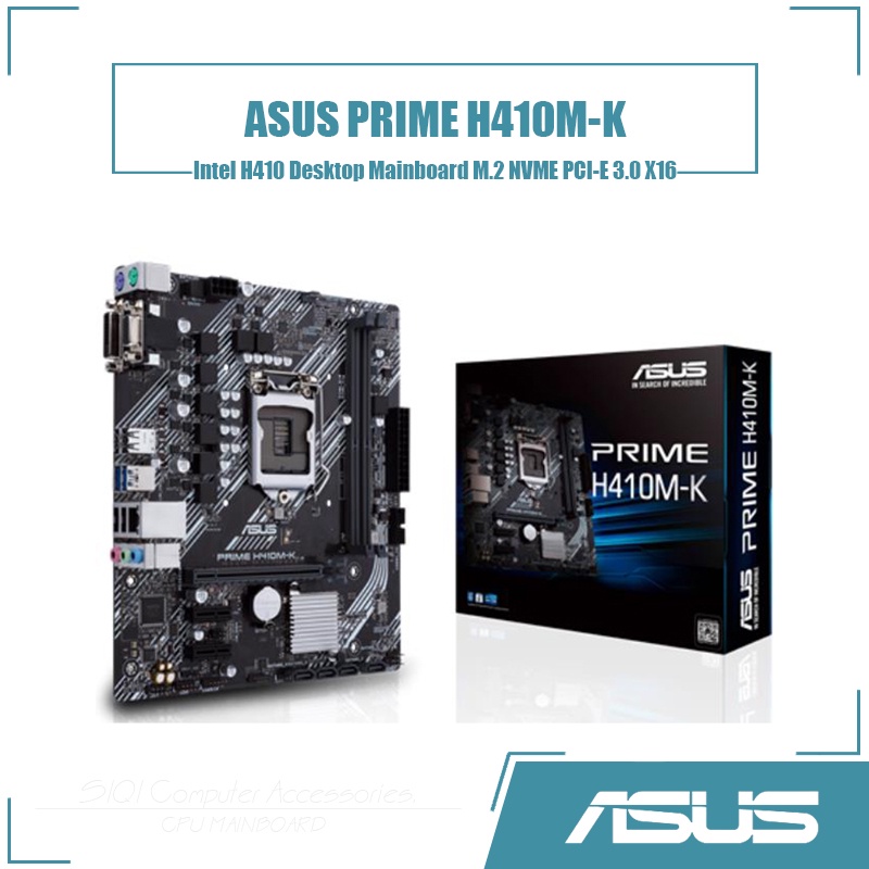 Asus PRIME H410M-K เมนบอร์ดคอมพิวเตอร์ LGA 1200 DDR4 64G สําหรับ Intel H410 เดสก์ท็อปเมนบอร์ด M.2 NV